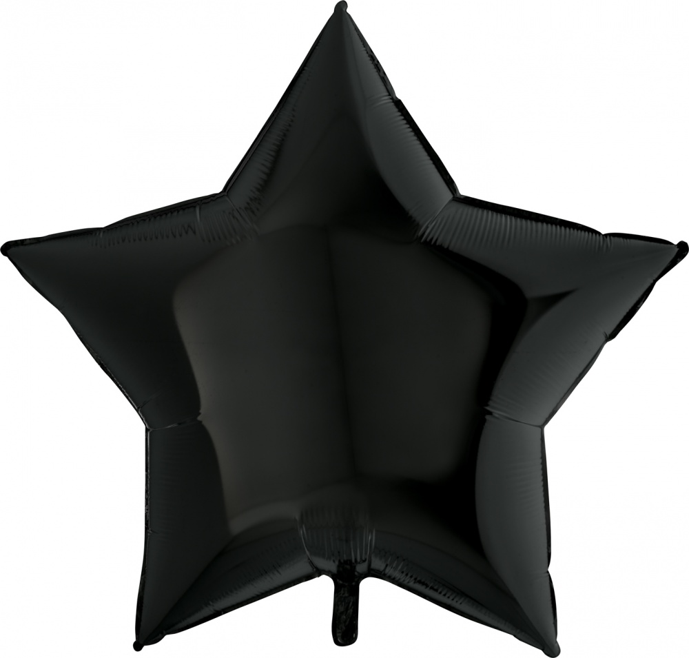 Фольгированная Звезда, Черный (81 см)